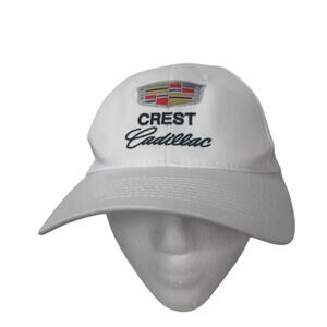 Vintage White Crest Cadillac White Ball Baseball Cap Hat